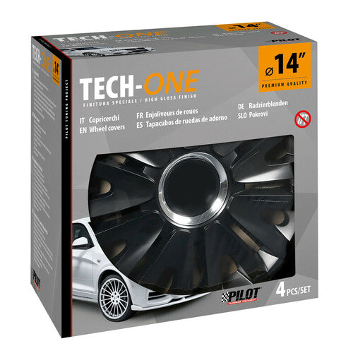 Pilot Copricerchi auto 4 pz - verniciati Tech-One Royal Black - 14"