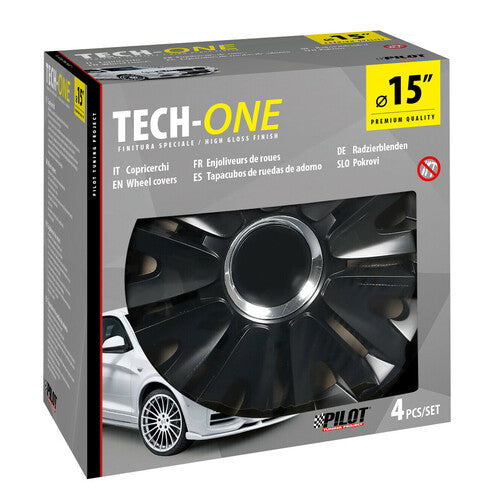 Pilot Copricerchi auto 4 pz - verniciati Tech-One Royal Black - 15"