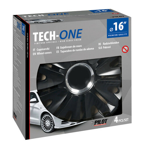 Pilot Copricerchi auto 4 pz - verniciati Tech-One Royal Black - 16"