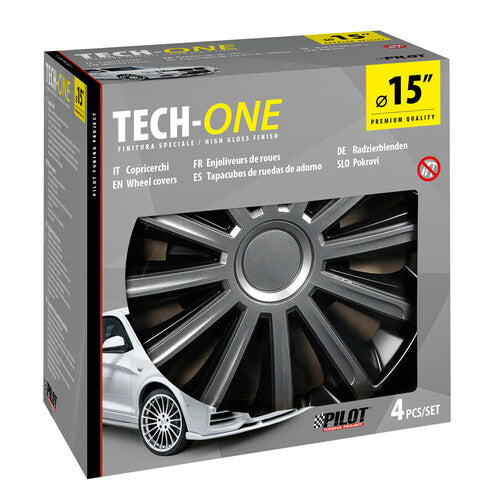 Pilot Copricerchi auto 4 pz - verniciati Tech-One Trend Bicolour - 15"