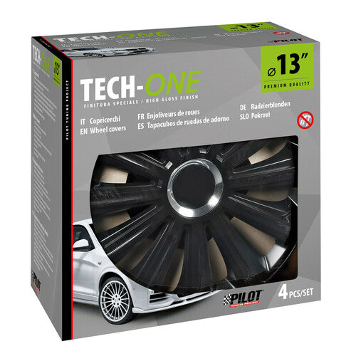 Pilot Copricerchi auto 4 pz - verniciati Tech-One Trend Black - 13"