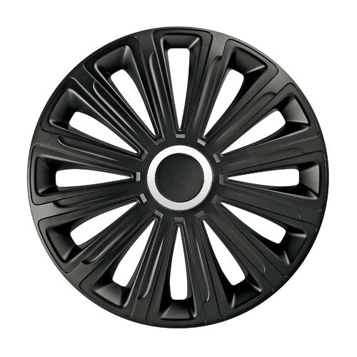 Pilot 4-teilige Radkappen - Lackiert Tech-One Trend Schwarz - 15"