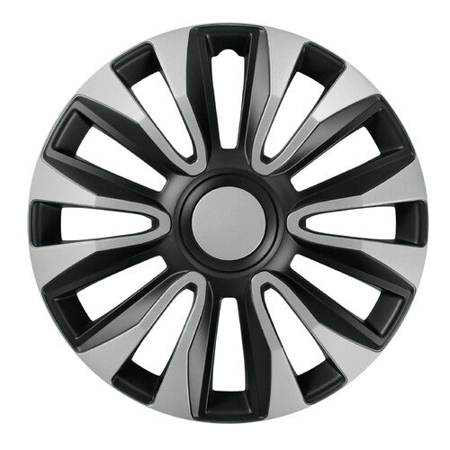 Pilot 4-Piece Wheel Covers - Tech-One Avalone Silver & Black Painted - 13"