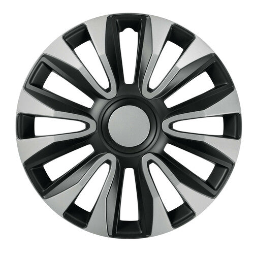Pilot 4-teilige Radkappen - Tech-One Avalone Silber & Schwarz lackiert - 14"