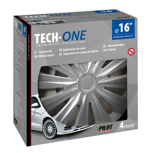 Pilot 4-teilige Radkappen - Lackiert Tech-One Multi Silber - 16"