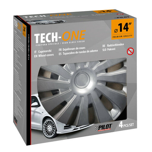 Pilot Copricerchi auto 4 pz - verniciati Tech-One Sepang Silver - 14"