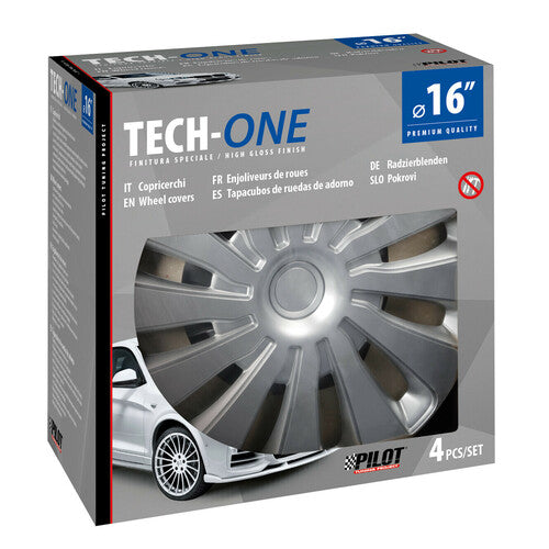 Cubrerines Pilot de 4 piezas - Tech-One Sepang pintados en plata - 16"