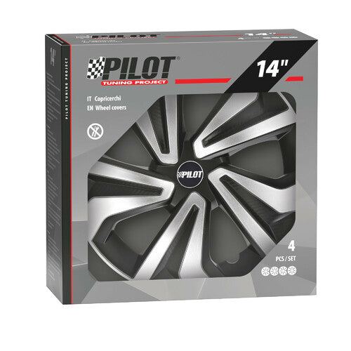 Pilot Vortexx - Set 4 copricerchi - 14" - Nero/Argento