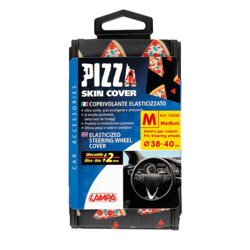 Lampa Skin-Cover, Stretch Polyester Steering Wheel Cover Pizza M 38/40 cm