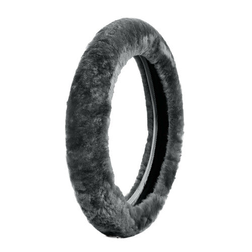 Comfort Wheel, elastic steering wheel cover in real fur Anthracite 36-42 cm
