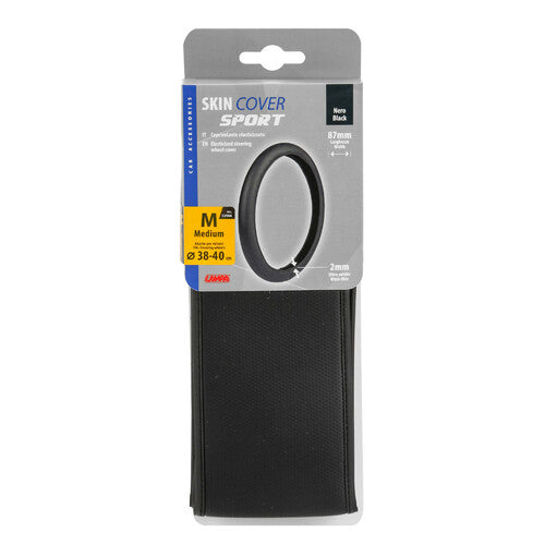 Lampa Lenkradbezug aus Stretch-Skeentex – Schwarz – M – 38/40 cm