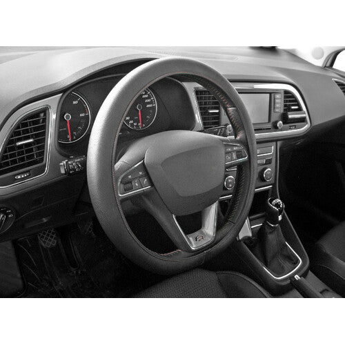 Lampa Skin-Cover, Skeentex Stretch Steering Wheel Cover Black/Red S 35/37 cm