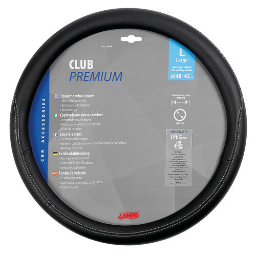 Lampa Club, Funda para volante Skeentex - L - 40/42 cm - Negro 32984