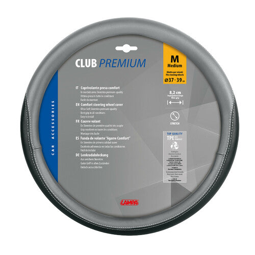 Funda para volante Lampa Club Skeentex - M - 37/39 cm - Negro/Gris 33067