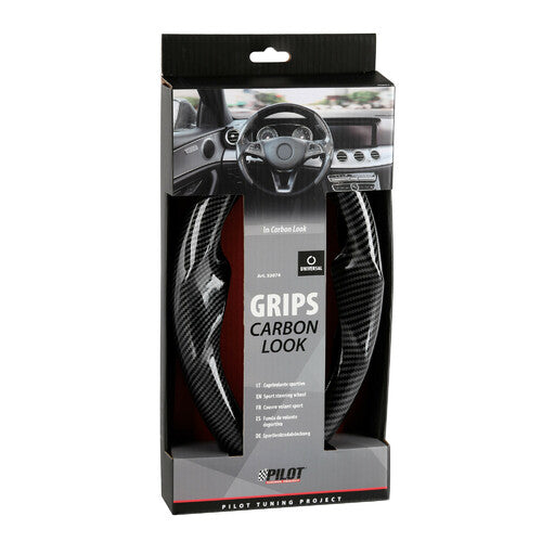 Pilot Grips, coprivolante sportivo in PVC, universale - Carbon-Look