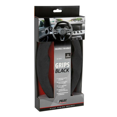 Pilot Grips, coprivolante sportivo in microfibra, universale - Nero