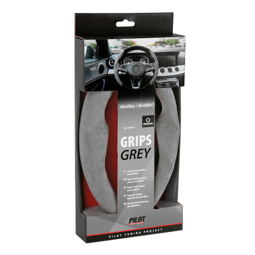 Pilot Grips, coprivolante sportivo in microfibra, universale - Grigio