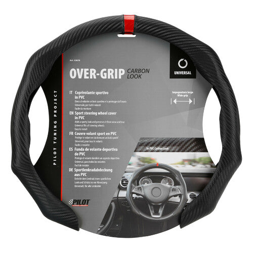 Pilot Over-Grip, coprivolante sportivo in PVC, universale - Carbon-Look