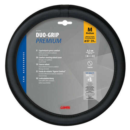 Funda para volante Lampa Duo-Grip, Skeentex - M - 37/39 cm - Negro 33141