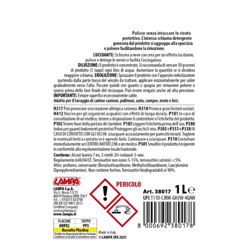 Lampa Shampoo super schiuma concentrato con cera - 1 L 38017