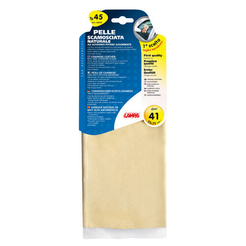 Wildlederlampe, Naturleder - ca. 45 - 55x75 cm.