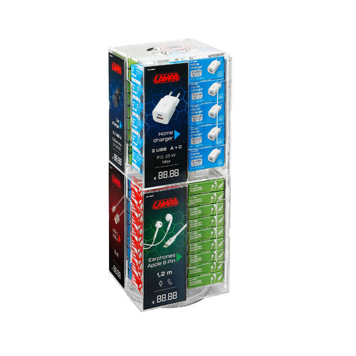 Lampa Tower, expositor acrĂlico para accesorios de la LĂnea Essentials - 225x225x520 mm 38670