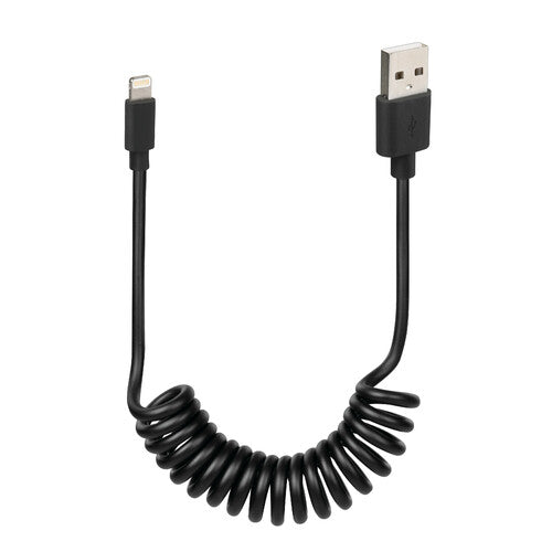 USB-Spiralkabel für Lampen > Apple 8-Pin – 100 cm – Schwarz