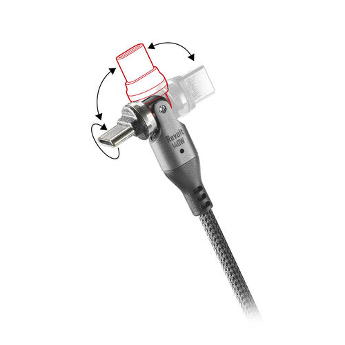 Cable USB Tipo-C a Tipo-C para Lámpara con Conector Multidireccional - 100 cm 38736