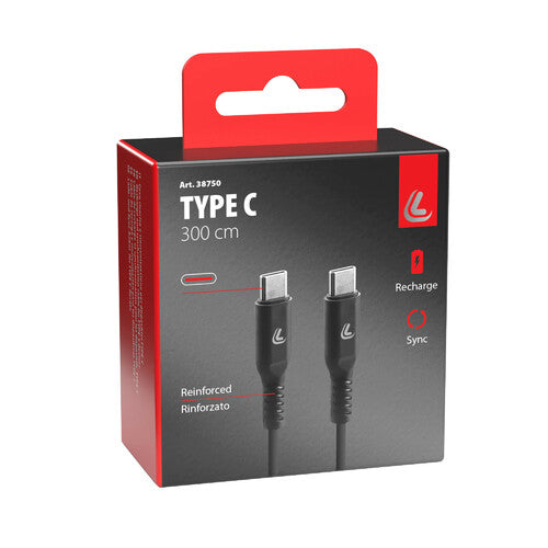 Lampa USB-Kabel Typ-C > Typ-C - 300 cm - Schwarz 38750