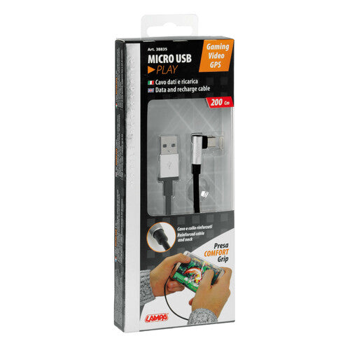 Lamp Cable 90 USB > Micro USB - 200 cm - Black