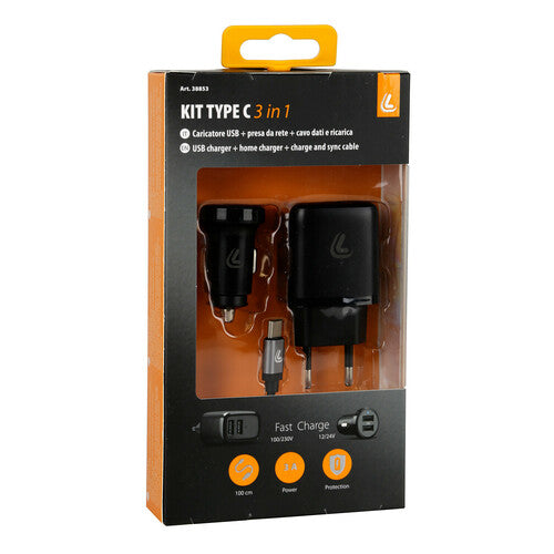 Kit de lámpara 3 en 1 USB Tipo-C - Carga rápida - 12/24V + 230V 38853