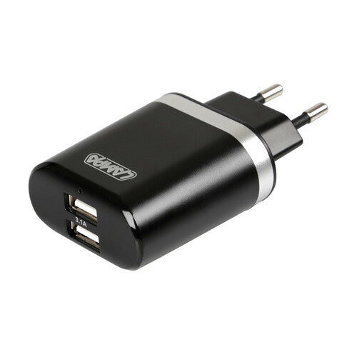 Cargador de red para lámpara con 2 puertos USB - Carga rápida - 3100 mA - 100/230 V 38876
