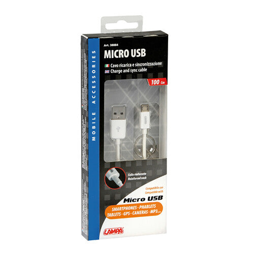 Lamp USB Cable > Micro USB - 100 cm - White