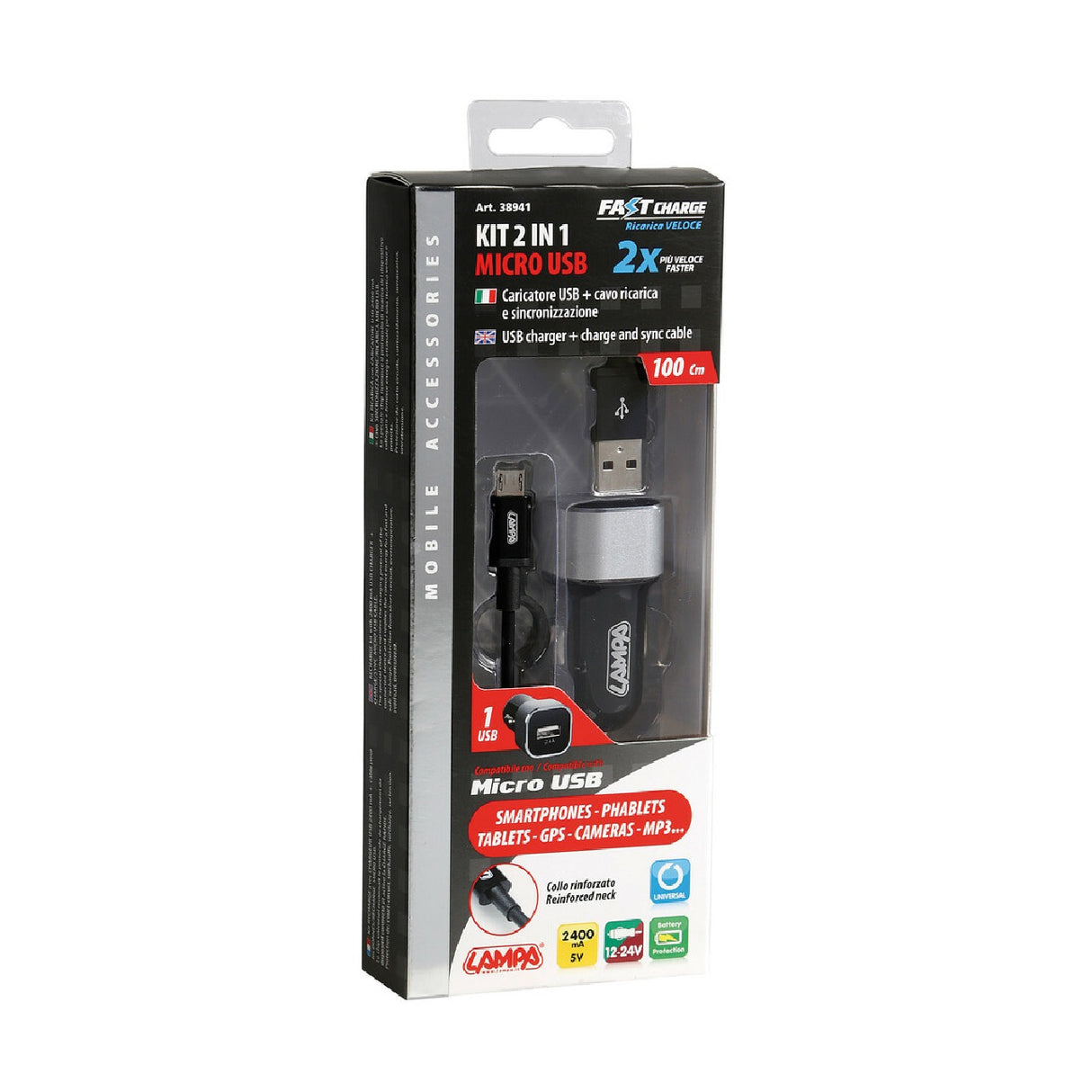 Lampa Kit 2 in 1 Micro Usb - Fast Charge - 12/24V