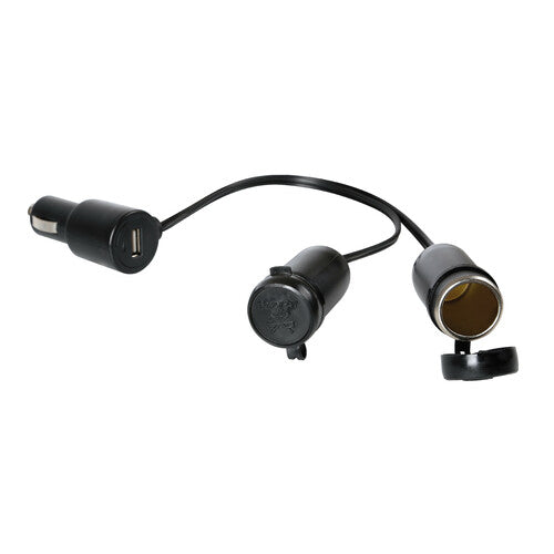 Lampa Presa corrente doppia con USB - 12/24V