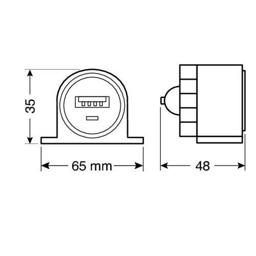 Lampa USB socket, 2100mA, 12/24V
