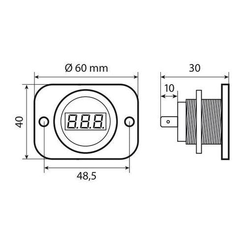 Lampa Ext-9, voltimetro digitale, 6/30V 38974