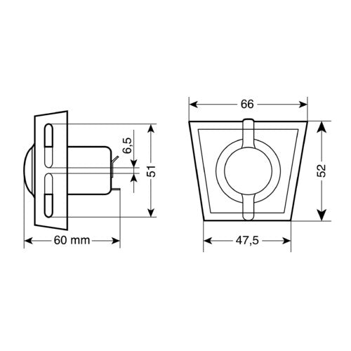 Lampa PX-1, kit presa corrente con pannello di supporto opzionale, 12/24V 39035