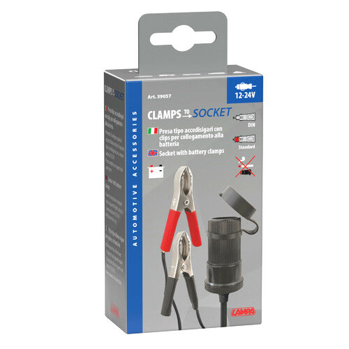 Lampa Presa corrente con clips batteria 12/24V 39057