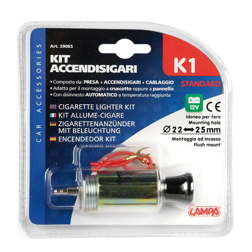 12V Zigarettenanzünder-Set mit Lampe