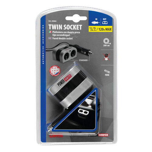 Doppelsteckdose für Lampen mit Verlängerung 12/24V 9082