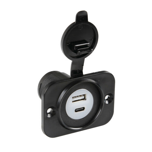 Lampa Ext-12, doppia presa Usb A + Usb C, montaggio ad incasso, 12/24V 39120