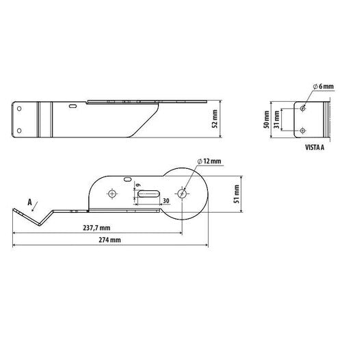 Soporte de antena CB para lámpara - Soporte de montaje - Compatible con Daf XF (06/21>) - Daf XG (06/21>) - Daf XG+ (06/21>) 3CB101