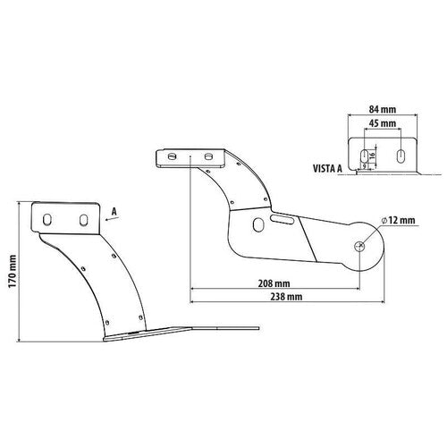 Lampa Staffa per antenna CB - Attacco su visiera parasole - compatibile per Iveco S-Way (10/19>) 3CB300