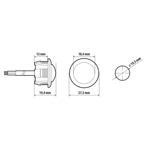 Lampa Luce da incasso a Led, 12/24V - Rosso 1483 41483