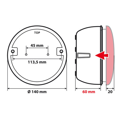 Lampa Scocca per fanali rotondi posteriori a Led 41533
