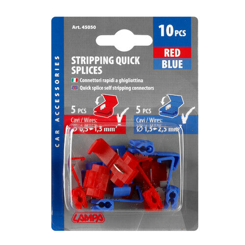 Lámpara 10 Conectores de Guillotina Rápida - Rojo/Azul 45050