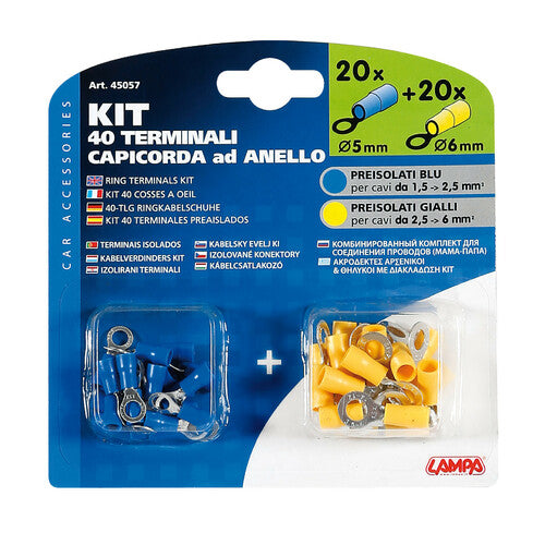 Lamp Kit 40 Ring Terminals - Yellow/Blue