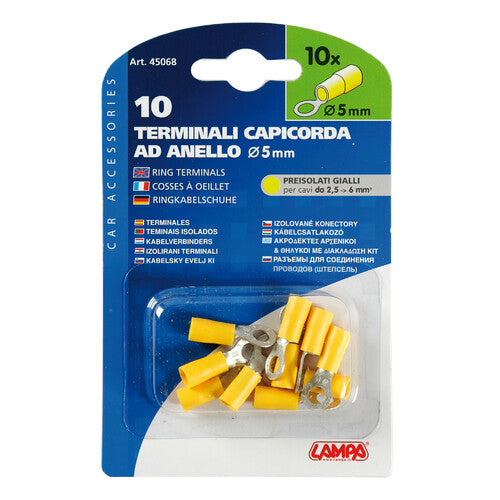 Lámpara de 10 terminales - Terminales de anillo - Amarilla 45068