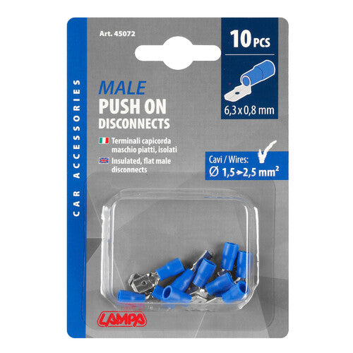Lámpara 10 terminales - terminales macho planos - Azul 45072